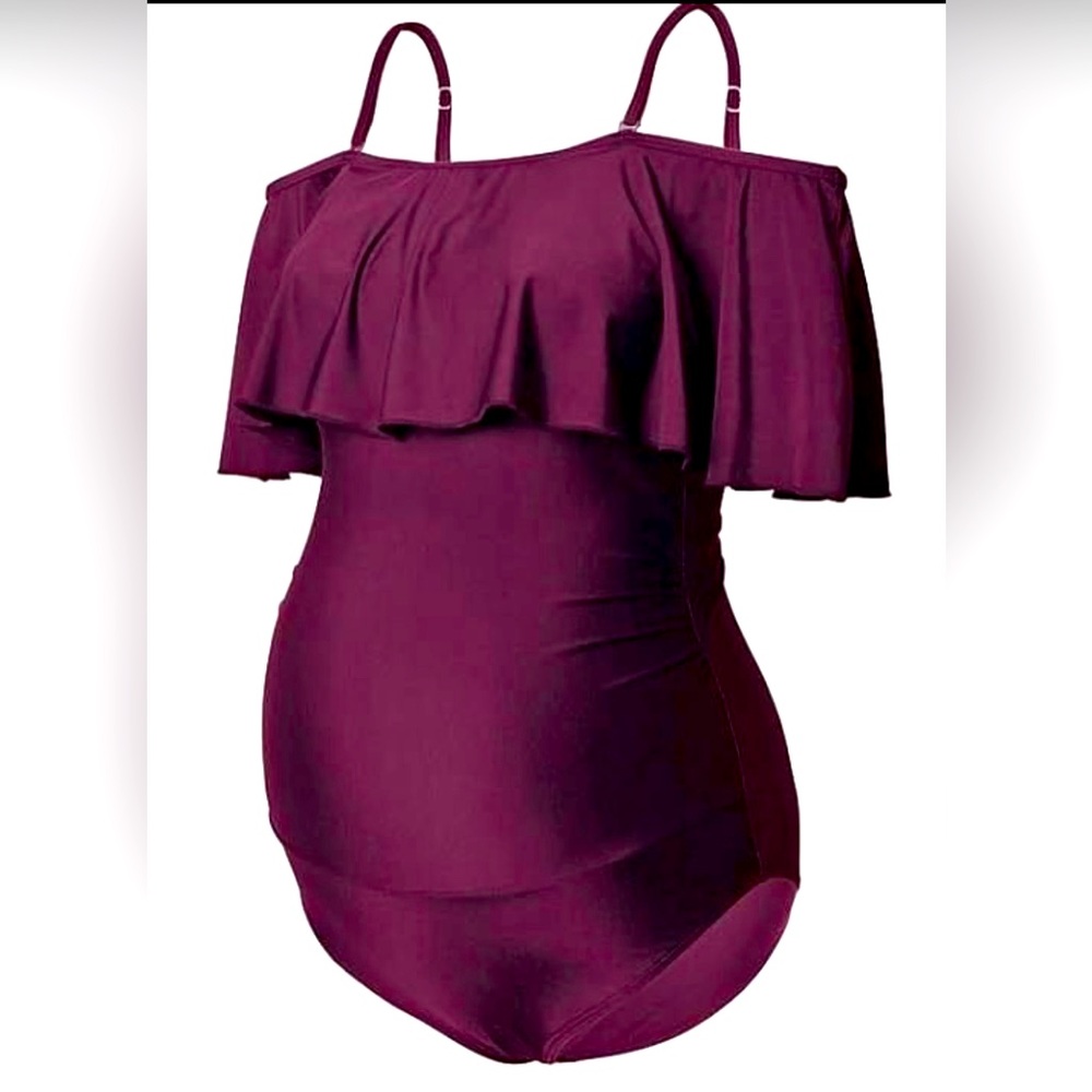 Brand new maternity swim suit in purple magenta adjustable strap S